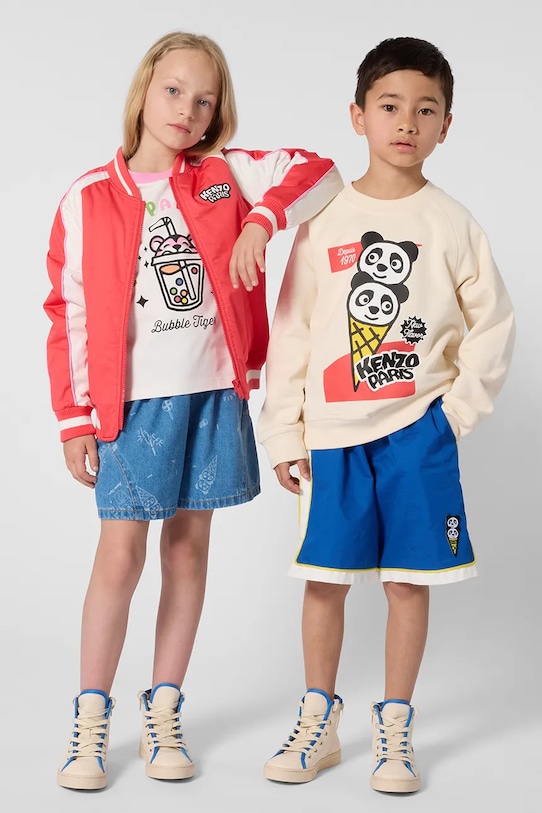 Kenzo kids bluza dziecięca bawełniana beżowy K61657.114.150