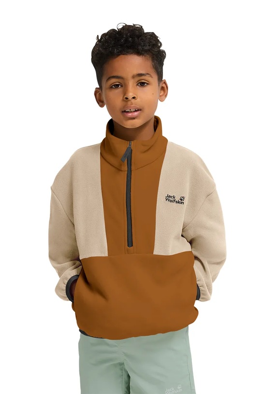 Jack Wolfskin hanorac din polar pentru copii COLORBLOCK TAUNUS HZ K A65935.164.176 maro SS26