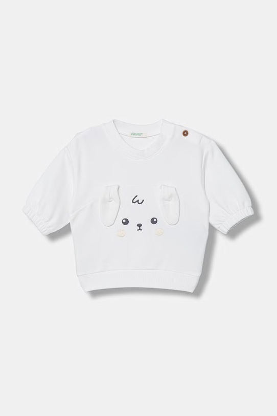 United Colors of Benetton bluza niemowlęca aplikacja biały 35FNA1061.W.Stagionale