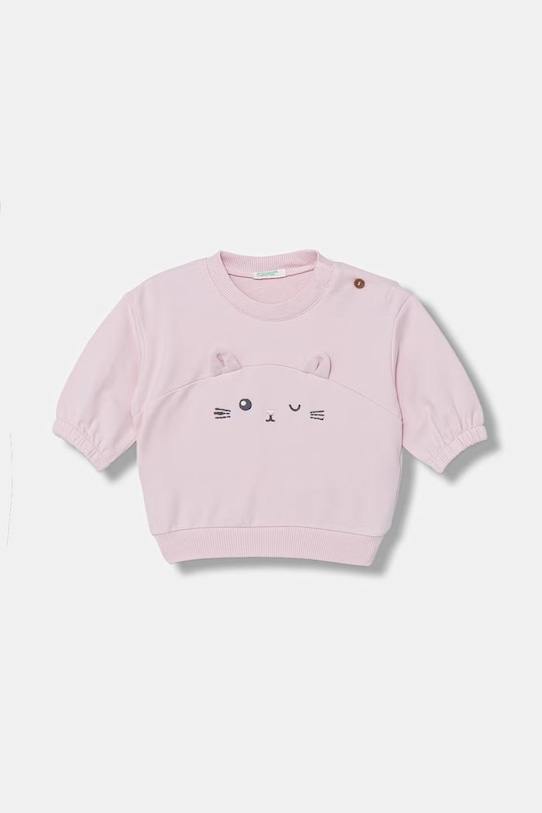 United Colors of Benetton bluza niemowlęca aplikacja różowy 35FNA1061.W.Stagionale