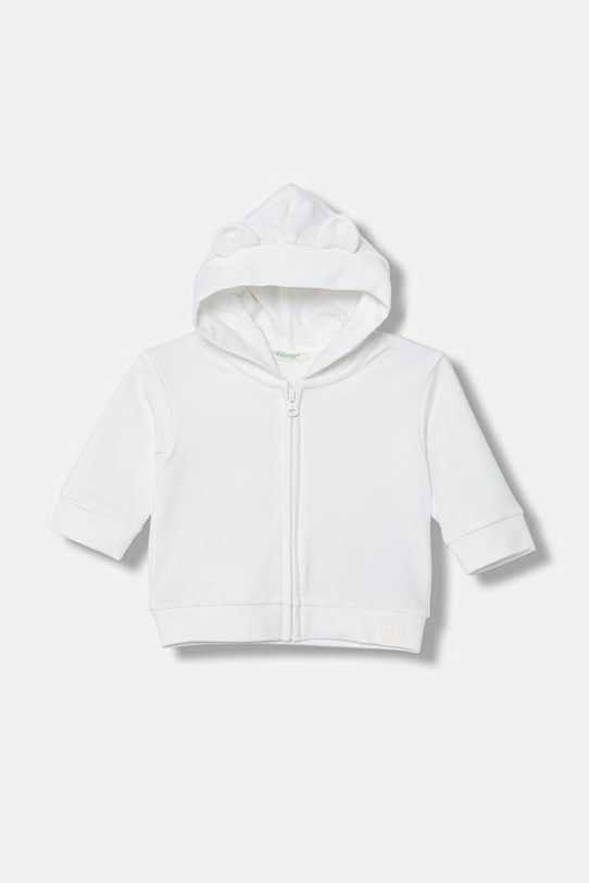United Colors of Benetton bluza dziecięca z kapturem biały 35FNA501U.W.Stagionale