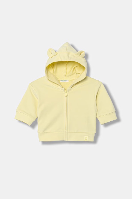 United Colors of Benetton bluza dziecięca z kapturem żółty 35FNA501U.W.Stagionale