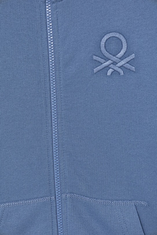 Chłopiec United Colors of Benetton bluza rozpinana z kapturem dziecięca bawełniana 3J68C501B.G.Riproposto niebieski
