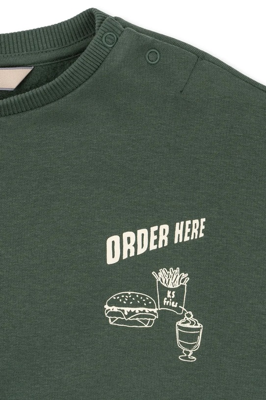 Konges Sløjd mikina dětská bavlněná LOU SWEAT SHIRT OCS zelená KS105451.PPY2