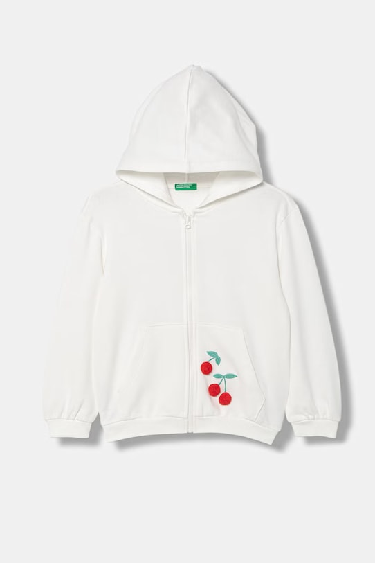 United Colors of Benetton mikina s kapucňou detská bavlnená béžová 3J68G504C.P.Stagionale