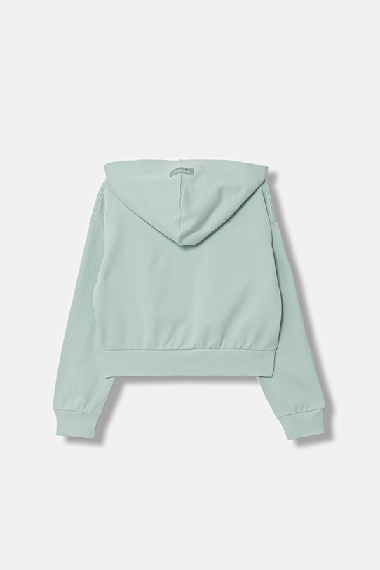 United Colors of Benetton rozepínací mikina dětská bavlněná 3NBMC505Y.G.Stagionale zelená SS26