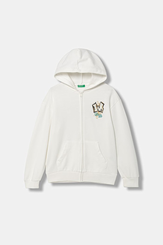 United Colors of Benetton bluza rozpinana dziecięca bawełniana beżowy 3NBMC505Z.G.Stagionale