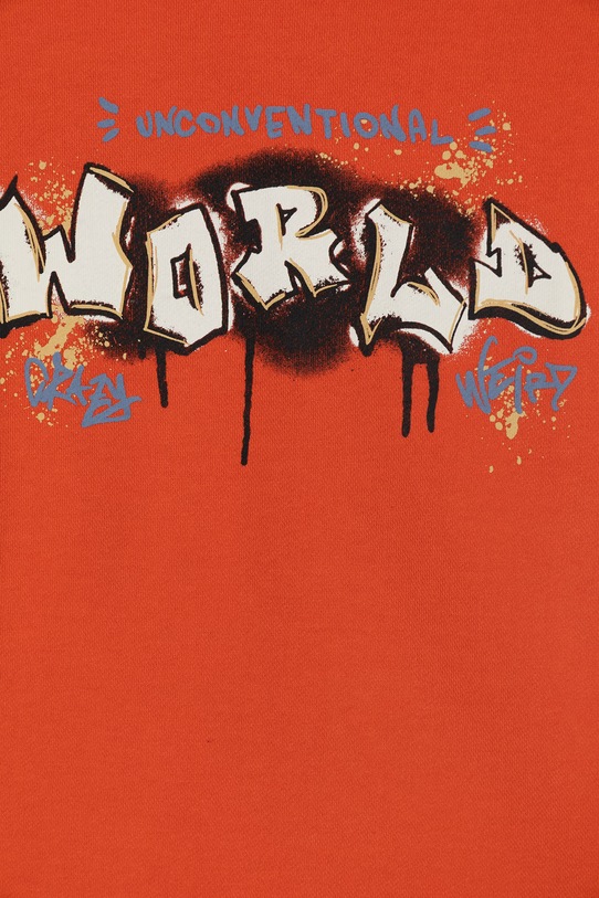 Chłopiec United Colors of Benetton bluza rozpinana dziecięca bawełniana 3NBMC505Z.G.Stagionale pomarańczowy