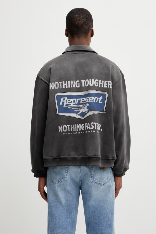 Represent NOTHING FASTER QUARTER bluza bawełniana męska szary MLM100617.04