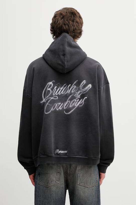 Odzież Represent BRITISH COWBOYS bluza z kapturem bawełniana męska MLM100610.04 czarny