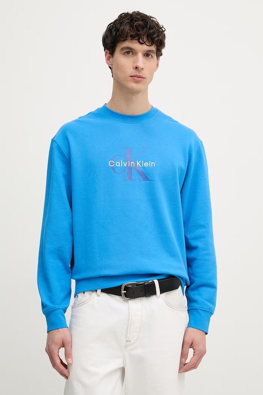 Calvin Klein Jeans mikina pánska bavlnená modrá LV04RD242G