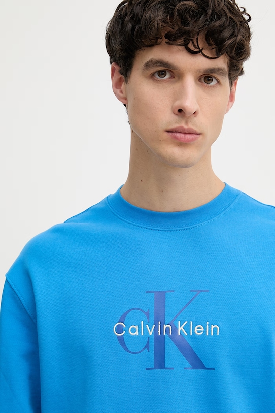 Calvin Klein Jeans mikina pánska bavlnená modrá LV04RD242G