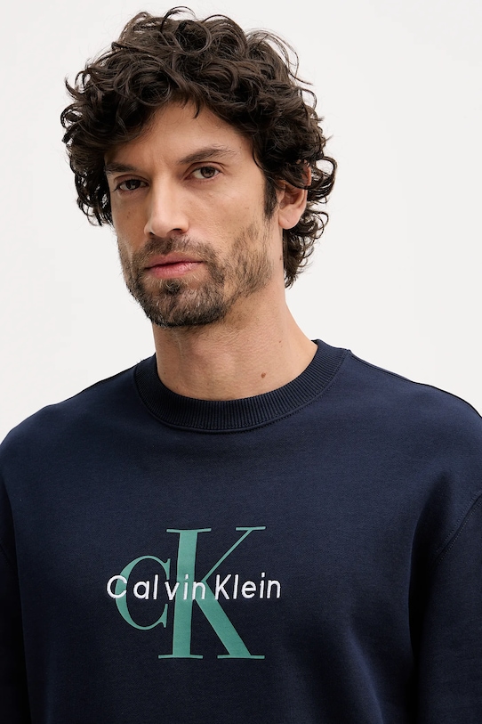 Calvin Klein Jeans bluza bawełniana granatowy LV04RD242G