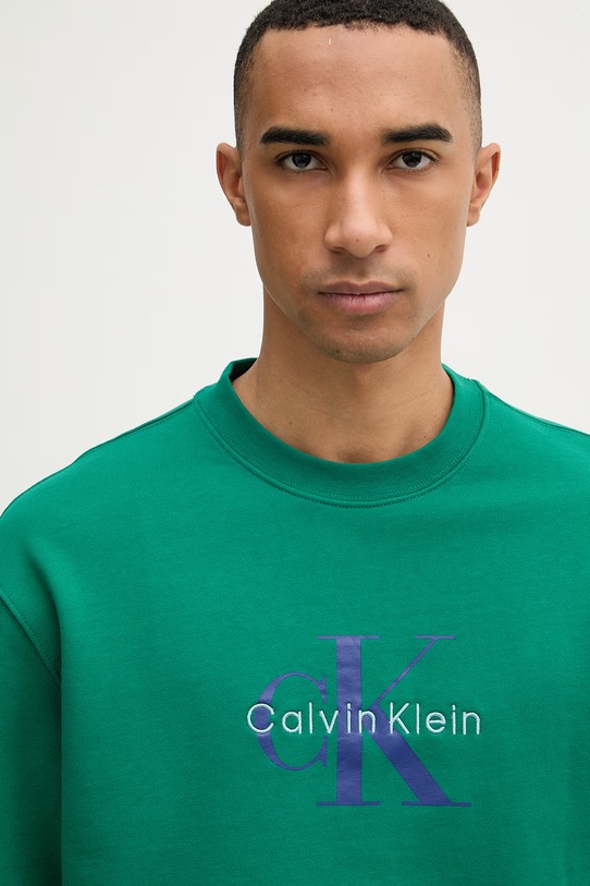 Calvin Klein Jeans dukserica za muškarce od pamuka LV04RD242G zelena