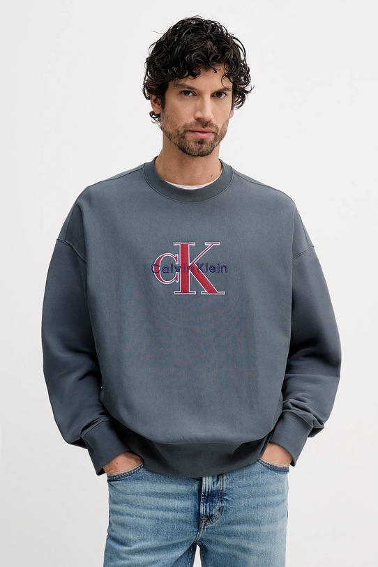 Calvin Klein Jeans bluza aplikacja szary LV04RE200G