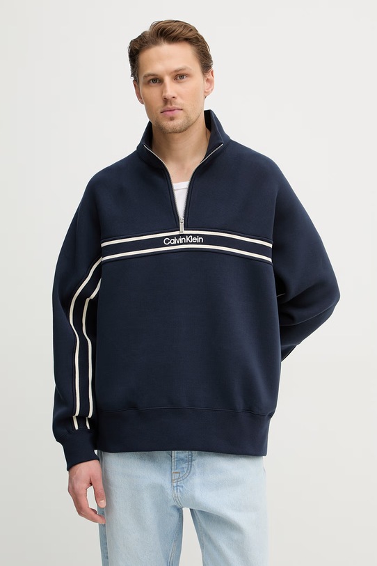Calvin Klein Jeans bluza aplikacja granatowy LV04RE221G