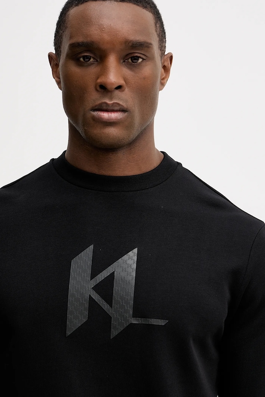 Karl Lagerfeld bluza bawełniana czarny 561951.705072