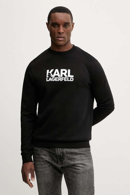 Karl Lagerfeld bluza bawełniana nadruk czarny 561917.705780