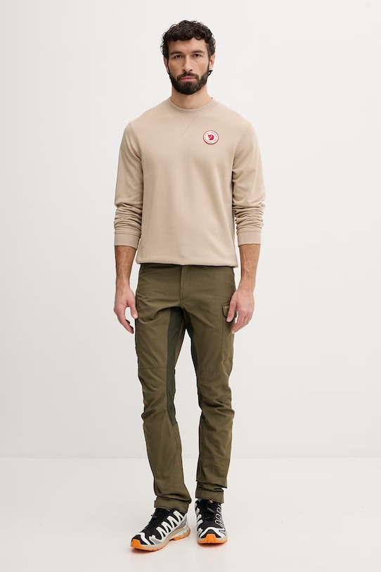 Fjallraven bluza sportowa męska bawełniana 1960 Logo Badge Sweater F87163 beżowy SS26