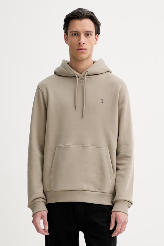 Les Deux μπλούζα με κουκούλα ανδρική βαμβακερή Norregaard πράσινο 1001601