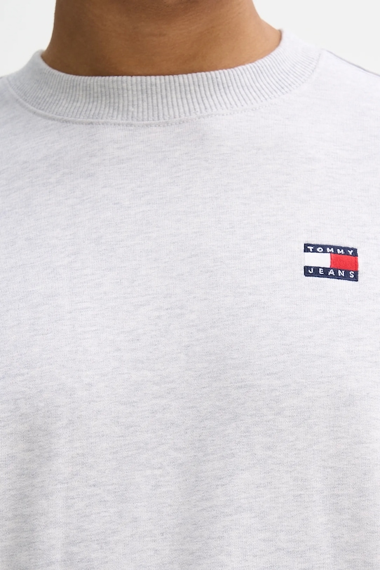 Βαμβακερή μπλούζα Tommy Jeans DN0DN00054 γκρί