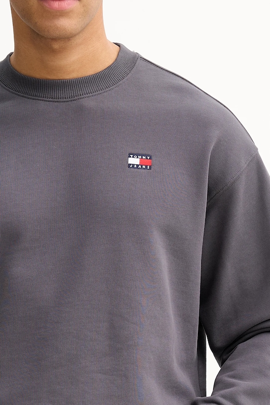 Βαμβακερή μπλούζα Tommy Jeans γκρί DN0DN00054