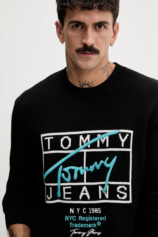 Tommy Jeans sweter bawełniany czarny DM0DM22401