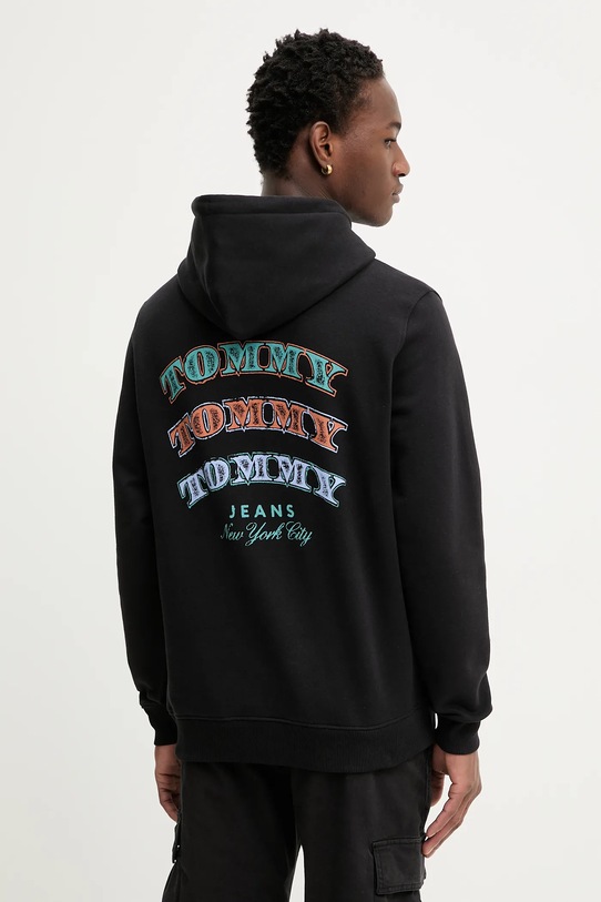 Pamučna dukserica Tommy Jeans bez uzorka crna DM0DM22365