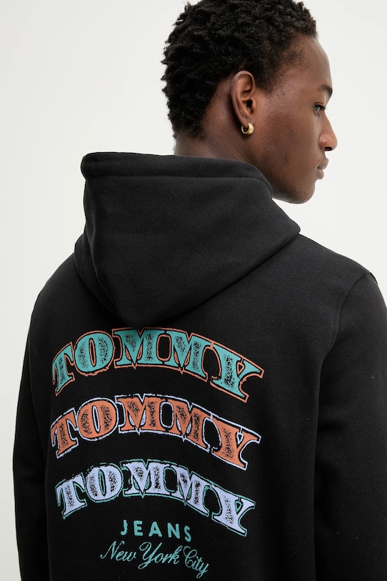 Pamučna dukserica Tommy Jeans crna DM0DM22365