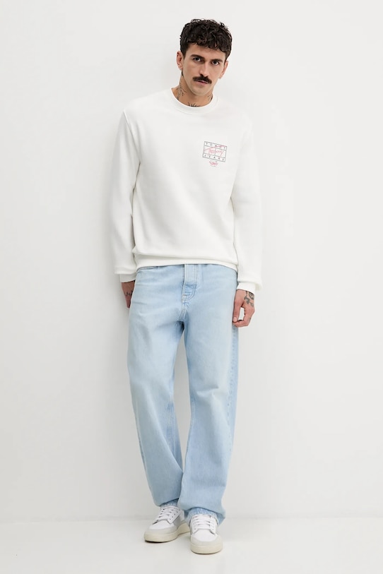 Bavlněná mikina Tommy Jeans DM0DM22366 béžová SS26