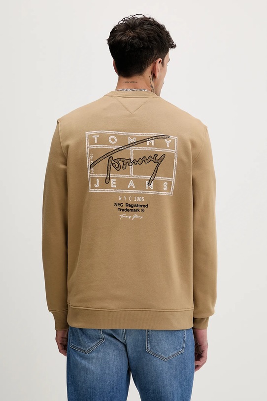 Odzież Tommy Jeans bluza bawełniana DM0DM22366 brązowy