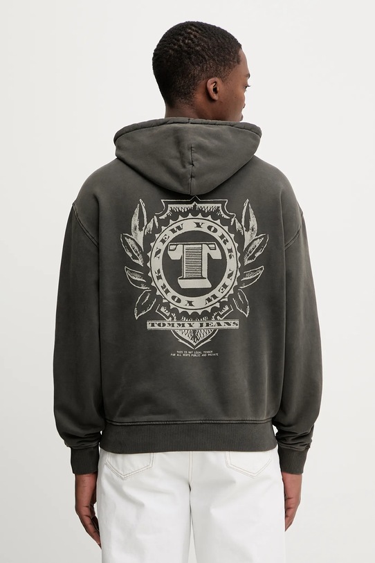 Tommy Jeans bluza bawełniana nadruk szary DM0DM22367