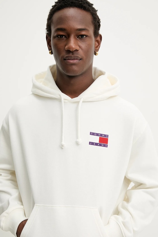 Pamučna dukserica Tommy Jeans bež DM0DM22379