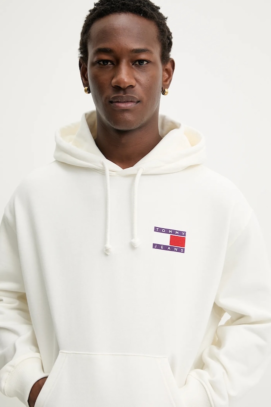 Pamučna dukserica Tommy Jeans bež DM0DM22379