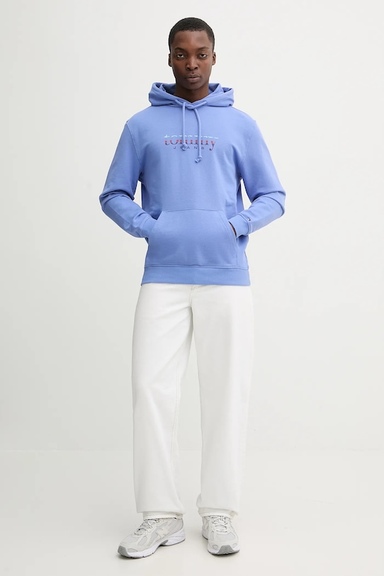 Tommy Jeans bluza bawełniana DM0DM22642 fioletowy SS26