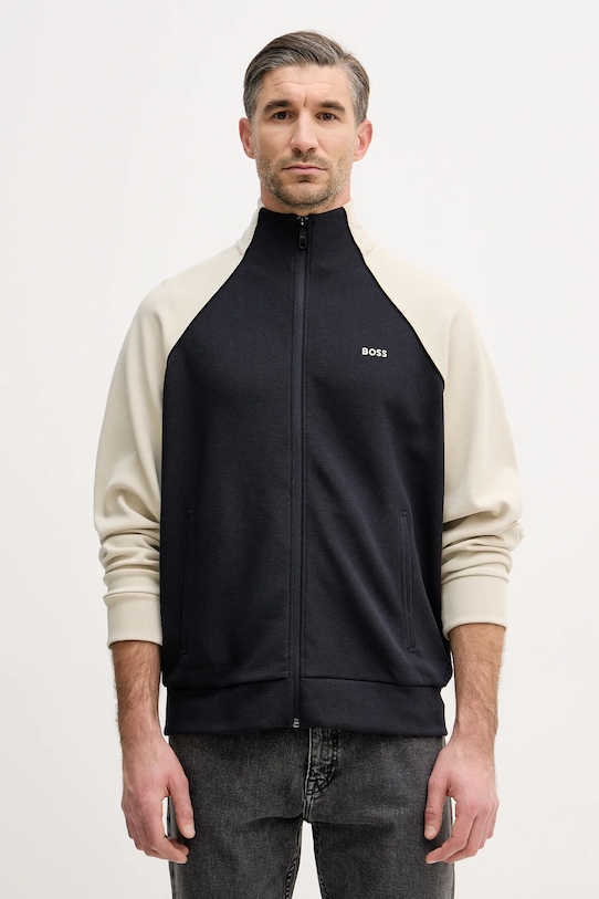 Dukserica BOSS Green s elastinom mornarsko plava 50553566