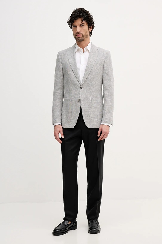 BOSS marynarka z domieszką lnu 50556910 szary SS26