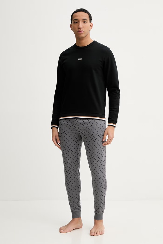 Домашен суичър от памук BOSS Iconic Sweatshirt 50554836 черен SS26