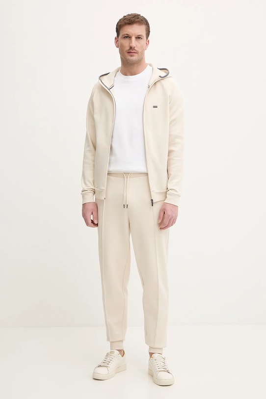 BOSS bluza Sense Hooded Jacket 50557206 beżowy SS26