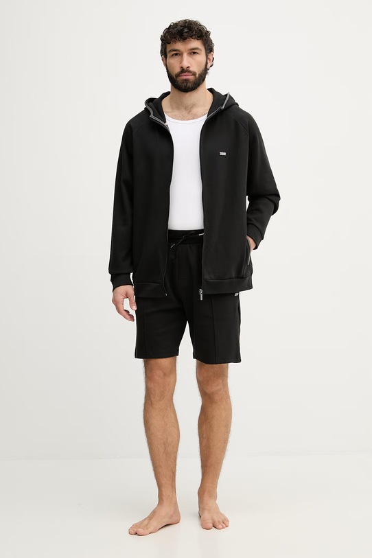 BOSS felpa con cerniera e cappuccio da uomo Sense Hooded Jacket 50557206 nero SS26