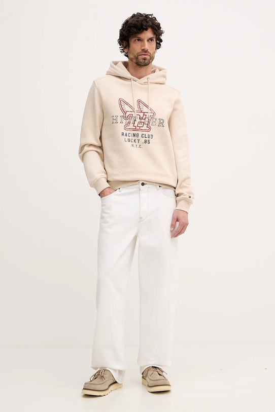 Tommy Hilfiger bluza bawełniana MW0MW41431 beżowy SS26