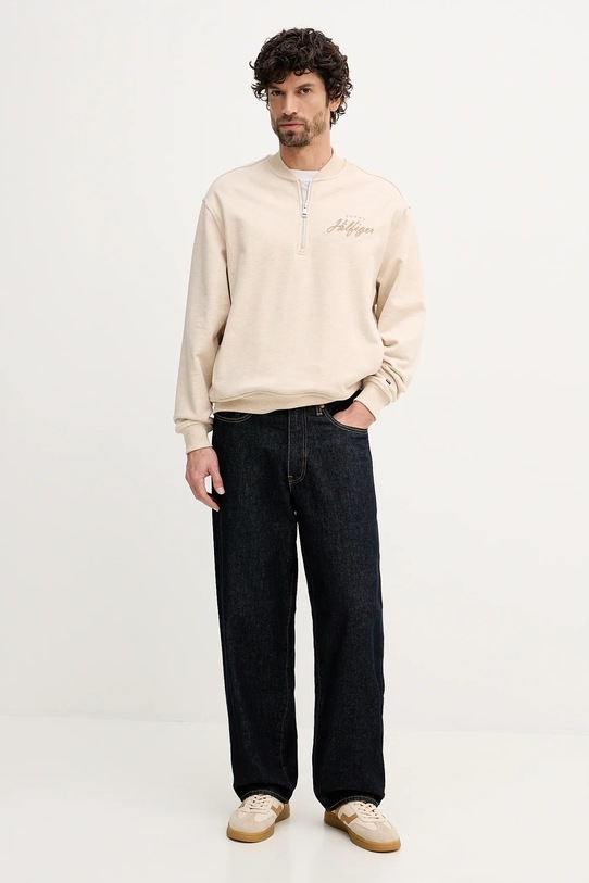 Tommy Hilfiger bluza bawełniana MW0MW41432 beżowy SS26