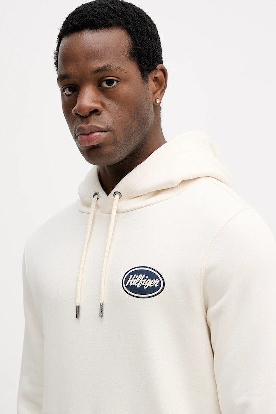 Βαμβακερή μπλούζα Tommy Hilfiger μπεζ MW0MW41434