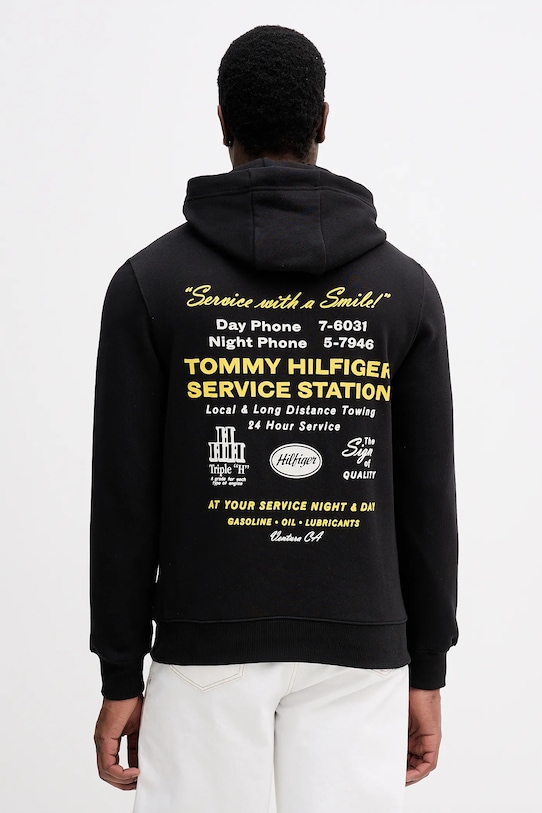 Tommy Hilfiger bluza bawełniana nadruk czarny MW0MW41434