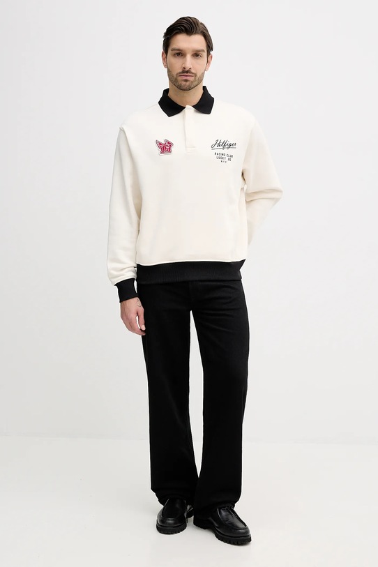 Tommy Hilfiger bluza bawełniana MW0MW41957 beżowy SS26