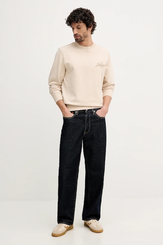 Tommy Hilfiger bluza bawełniana MW0MW42536 beżowy SS26