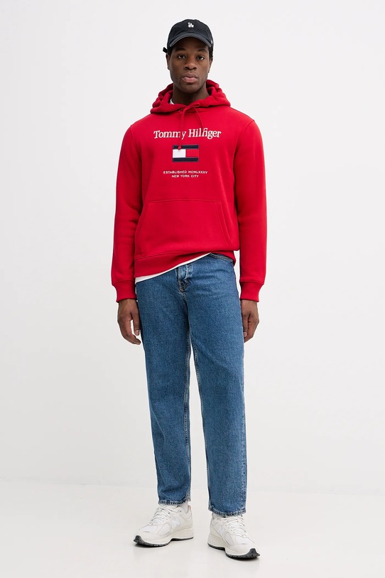 Mikina Tommy Hilfiger MW0MW42735 červená SS26