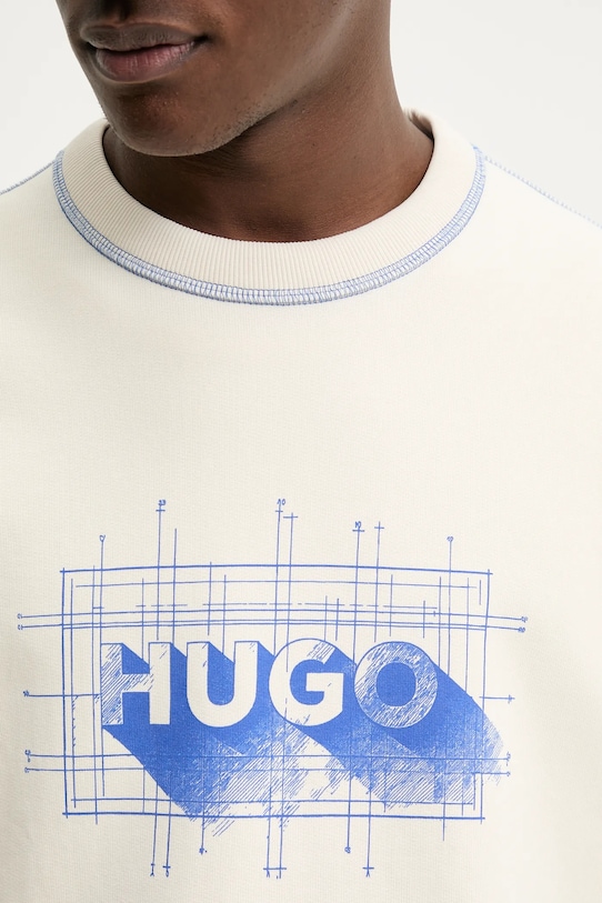 Hugo Blue bluza bawełniana Nothalic 50553505 beżowy