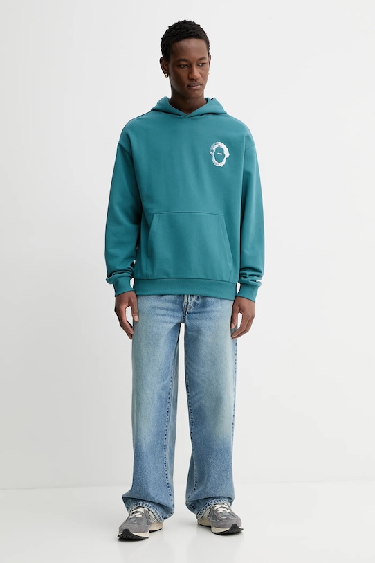 Hugo Blue bluza bawełniana Noutilex 50554391 turkusowy SS26