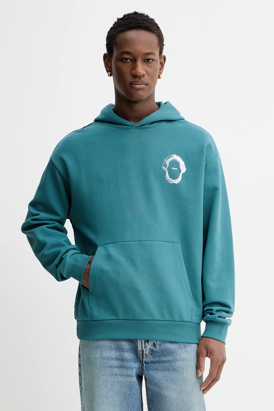 Odzież Hugo Blue bluza bawełniana Noutilex 50554391 turkusowy